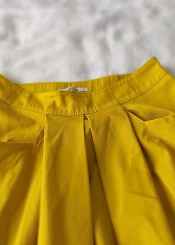 Kadın Sarı Pilili Midi Etek - Görsel 7