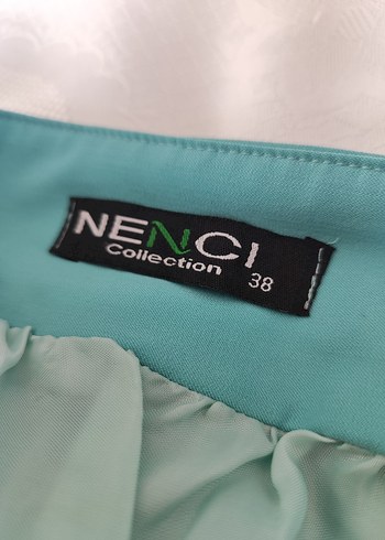 Düğmeli Turkuaz Uzun Etek - Görsel 4