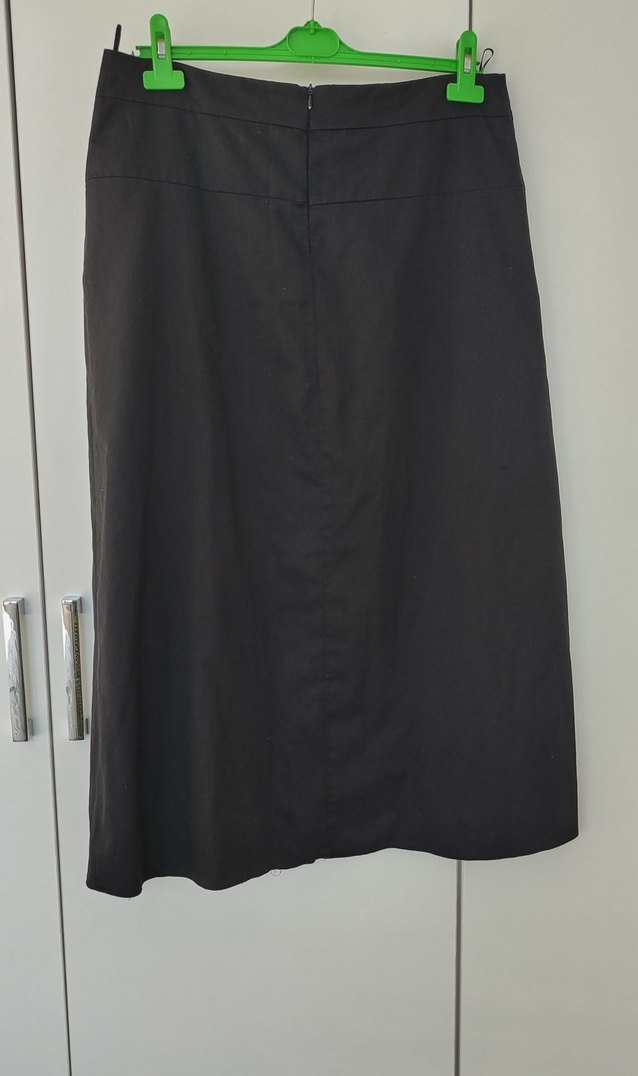 Kadın Siyah Pilili midi Uzun Etek - Görsel 3