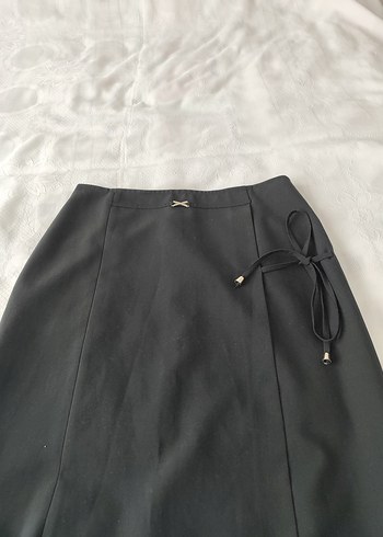 Kadın Siyah Uzun Kemerli Etek - Görsel 5