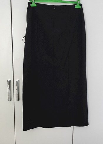 Kadın Siyah Uzun Kemerli Etek - Görsel 2
