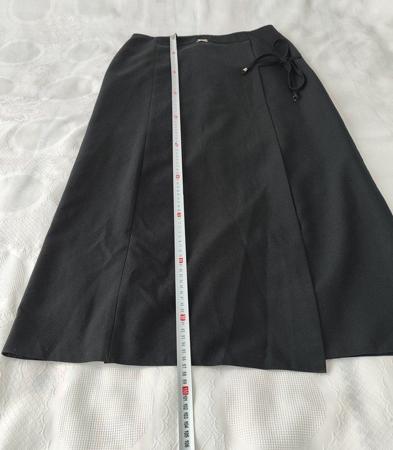 Kadın Siyah Uzun Kemerli Etek - Görsel 4