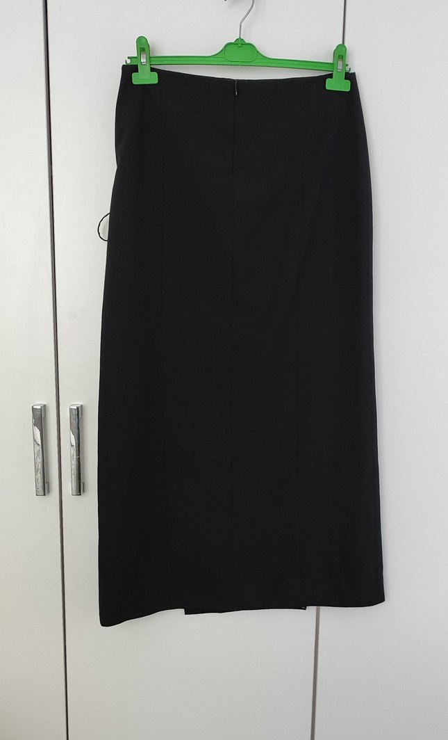 Kadın Siyah Uzun Kemerli Etek - Görsel 2