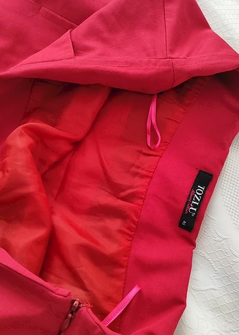 Kadın Kırmızı Pilili Midi Etek - Görsel 3