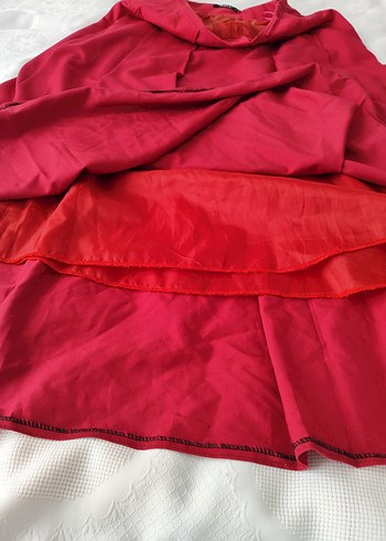 Kadın Kırmızı Pilili Midi Etek - Görsel 6