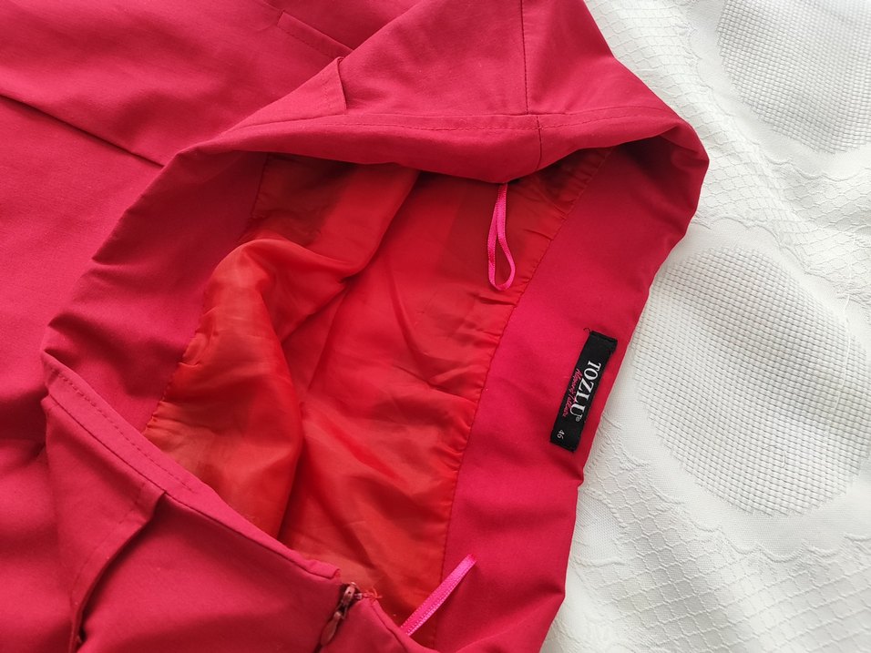 Kadın Kırmızı Pilili Midi Etek - Görsel 3