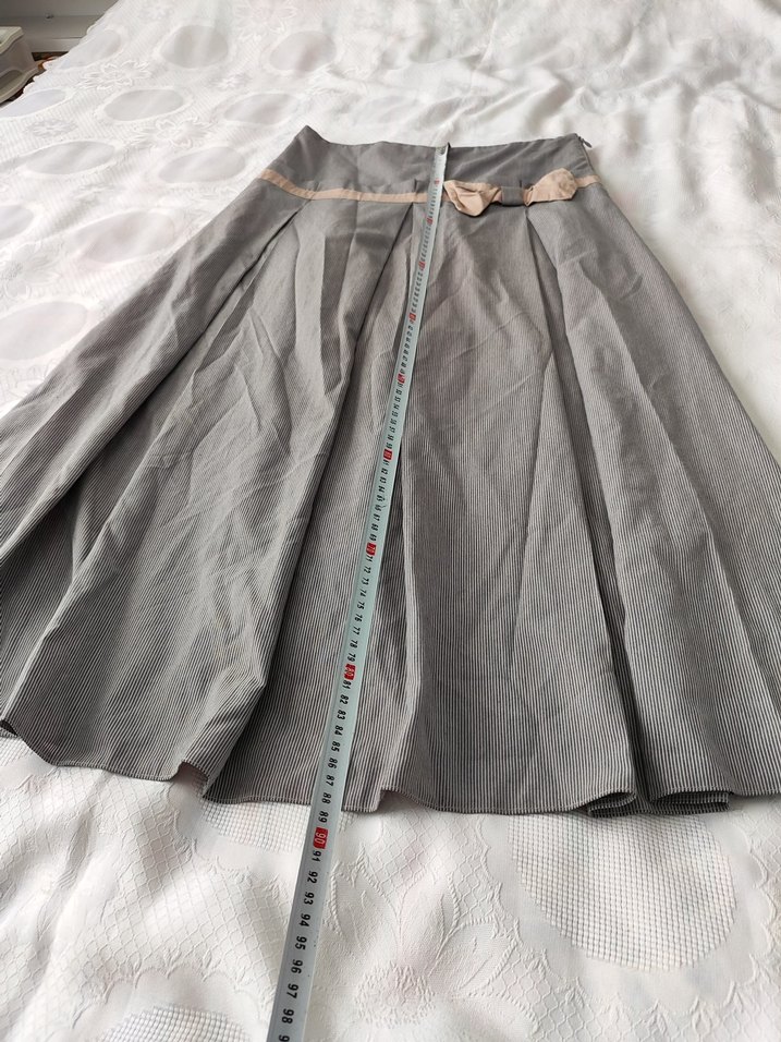 Bej Pilili Etek - Görsel 4