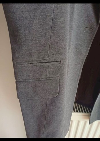 Düğmeli Gri Kadın Blazer Ceket - Görsel 2