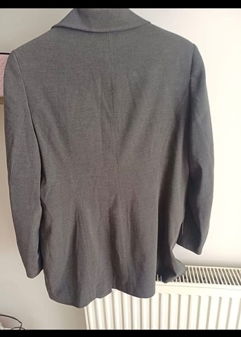 Düğmeli Gri Kadın Blazer Ceket - Görsel 3