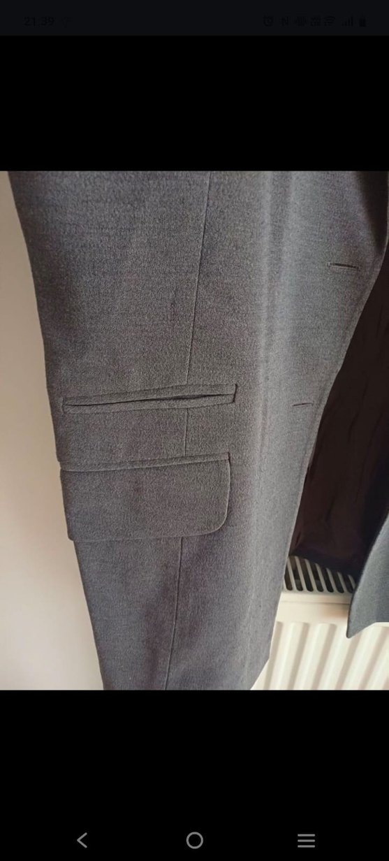 Düğmeli Gri Kadın Blazer Ceket - Görsel 2