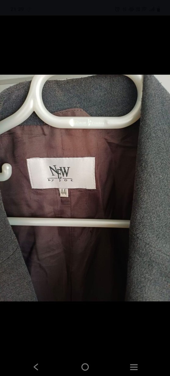 Düğmeli Gri Kadın Blazer Ceket - Görsel 4