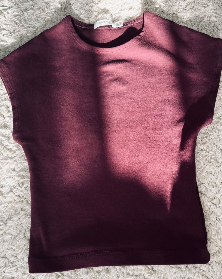 Bordo Hamile Tişörtü, Kısa Kollu, Salaş - Görsel 2