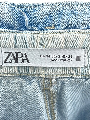 34 Beden mavi Renk Zara Jean / Kot %70 İndirimli.