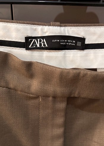 m Beden Zara Zeytin Yeşili Midi Kumaş Kadın Pantolon