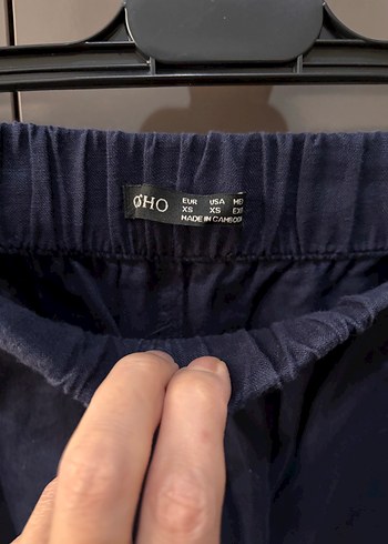 Oysho Oysho Lacivert Kadın Keten Bol Paça Pantolon