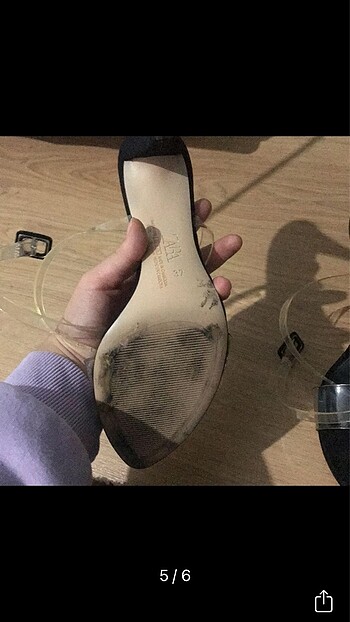 37 Beden siyah Renk Zara vinil topuklu ayakkabı