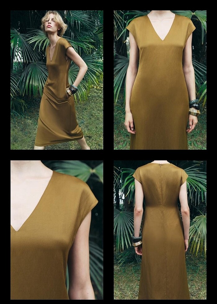 Zara keten saten elbise - Görsel 2