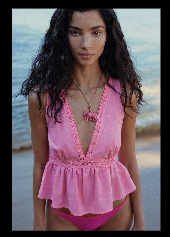 Zara keten karışımlı bluz - Görsel 2