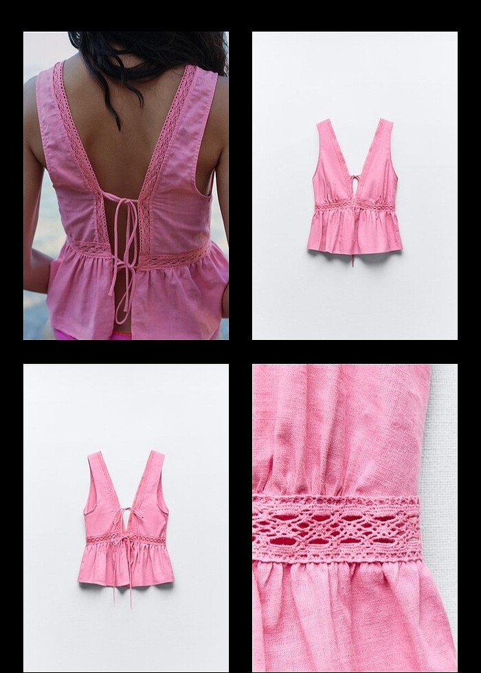 Zara keten karışımlı bluz - Görsel 3