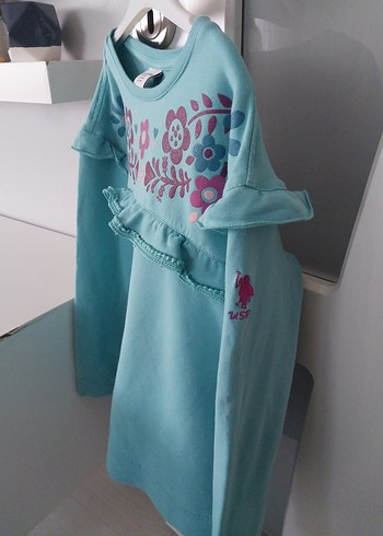 Kız Çocuk Turkuaz Baskılı Fırfırlı Tişört - Görsel 2