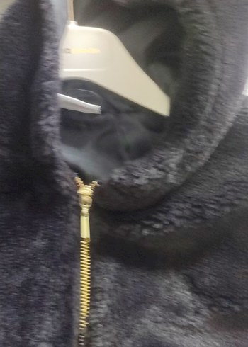 Siyah Kapüşonlu Midi Kız çocuk Kaban - Görsel 5