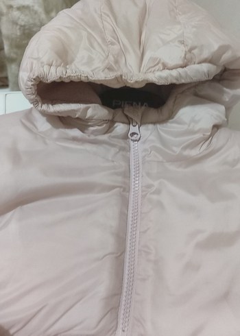 Pembe Kapüşonlu Fermuarlı Kadın Kış Montu - Görsel 4