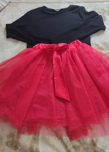 Kız Çocuk Koyu Kırmızı Drapeli Etek - Görsel 2