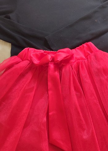 Kız Çocuk Koyu Kırmızı Drapeli Etek - Görsel 3