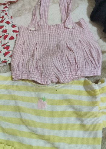 Dantelli Nakışlı Pembe Kolsuz Bebek Kıyafet Seti - Görsel 4