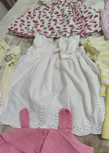 Dantelli Nakışlı Pembe Kolsuz Bebek Kıyafet Seti - Görsel 2