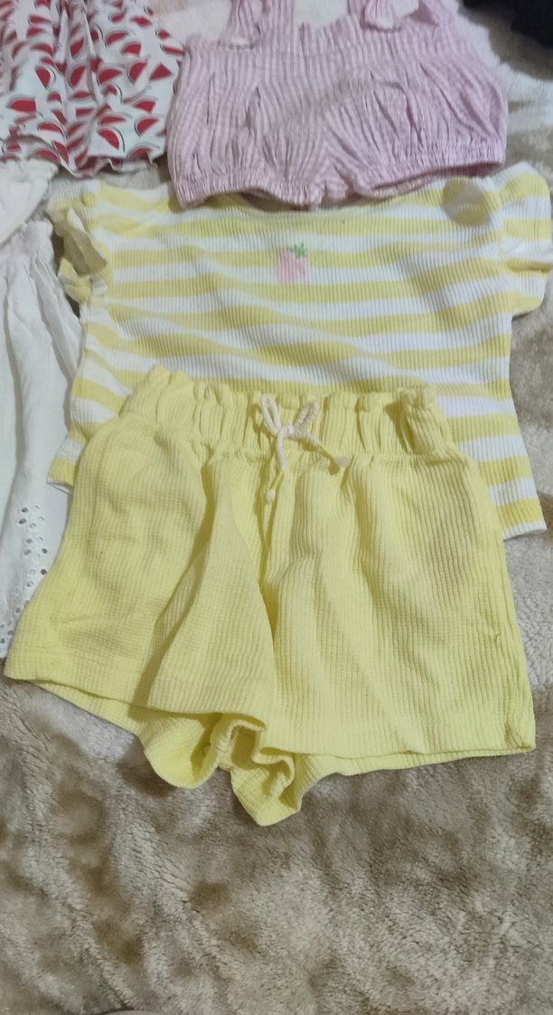 Dantelli Nakışlı Pembe Kolsuz Bebek Kıyafet Seti - Görsel 3