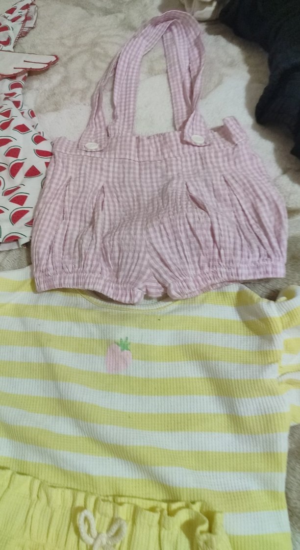 Dantelli Nakışlı Pembe Kolsuz Bebek Kıyafet Seti - Görsel 4