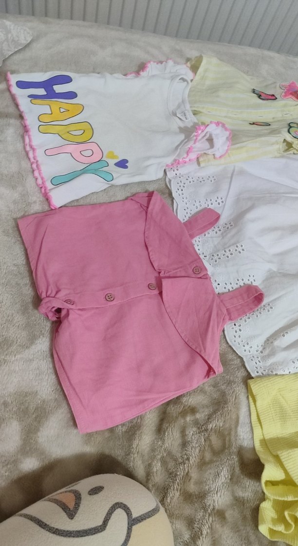 Dantelli Nakışlı Pembe Kolsuz Bebek Kıyafet Seti - Görsel 5