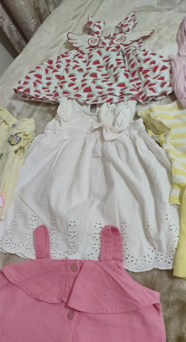 Dantelli Nakışlı Pembe Kolsuz Bebek Kıyafet Seti - Görsel 2