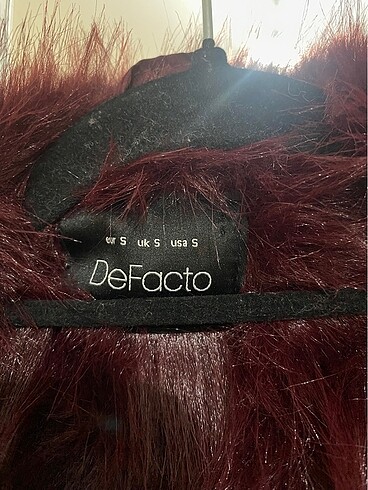 Defacto Bordo tüylü ceket