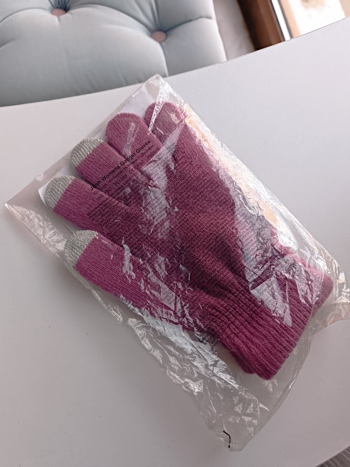 Kadın Pembe Dokunmatik Özellikli Pembe Eldiven - Görsel 4