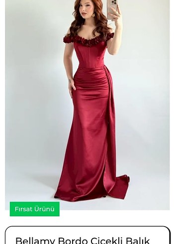 Bordo Drapeli Straplez Uzun Abiye Elbise