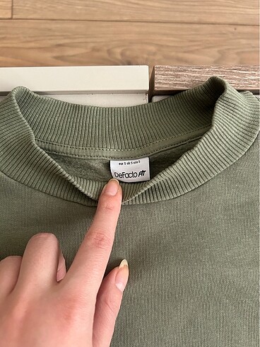 s Beden haki Renk DEFACTO CROP SWEATSHİRT