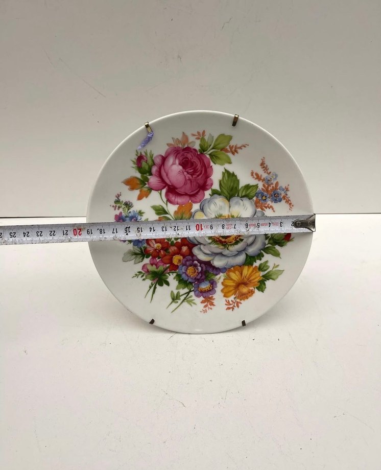 Alman Çiçek Desenli Çok Renkli Tabak - Görsel 2