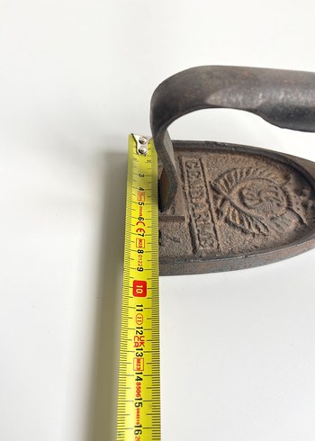 Koyu Kahverengi fransız Antika Dökme Demir Ütü - Görsel 2