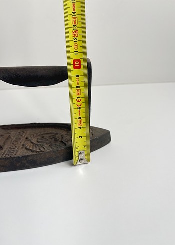 Koyu Kahverengi fransız Antika Dökme Demir Ütü - Görsel 4