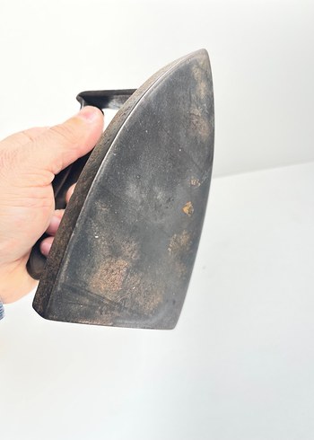 Koyu Kahverengi fransız Antika Dökme Demir Ütü - Görsel 7