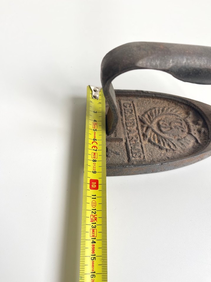 Koyu Kahverengi fransız Antika Dökme Demir Ütü - Görsel 2