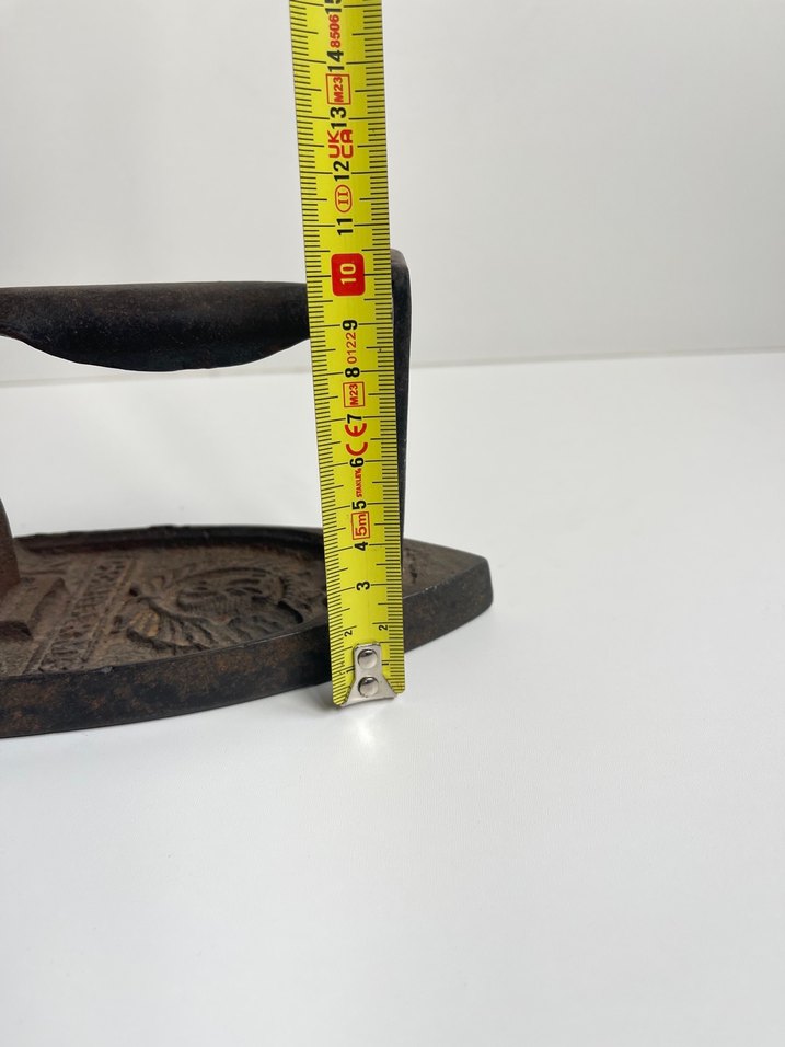 Koyu Kahverengi fransız Antika Dökme Demir Ütü - Görsel 4