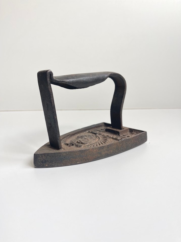 Koyu Kahverengi fransız Antika Dökme Demir Ütü - Görsel 5
