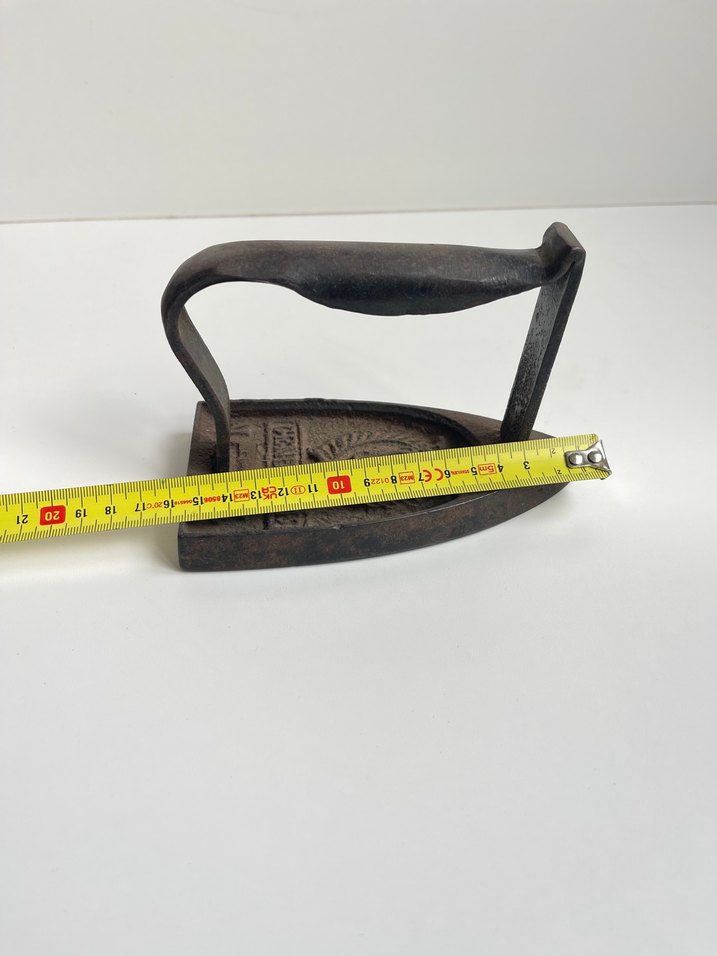 Koyu Kahverengi fransız Antika Dökme Demir Ütü - Görsel 3