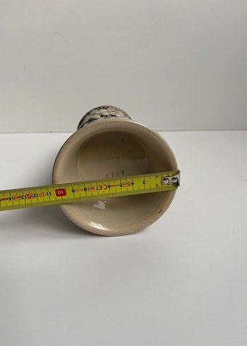 Germany Seramik Kabartma Dekorlu Zinn Kapaklı Kusursuz tankard - Görsel 9