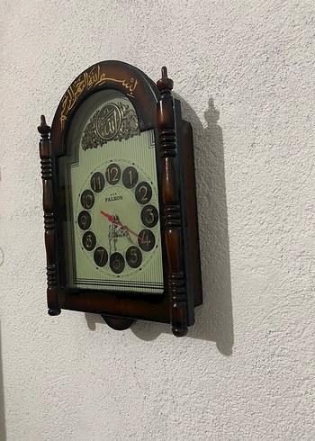 Kahverengi Ahşap Palcon pilli Duvar Saati - Görsel 6