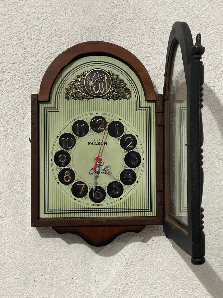 Kahverengi Ahşap Palcon pilli Duvar Saati - Görsel 3