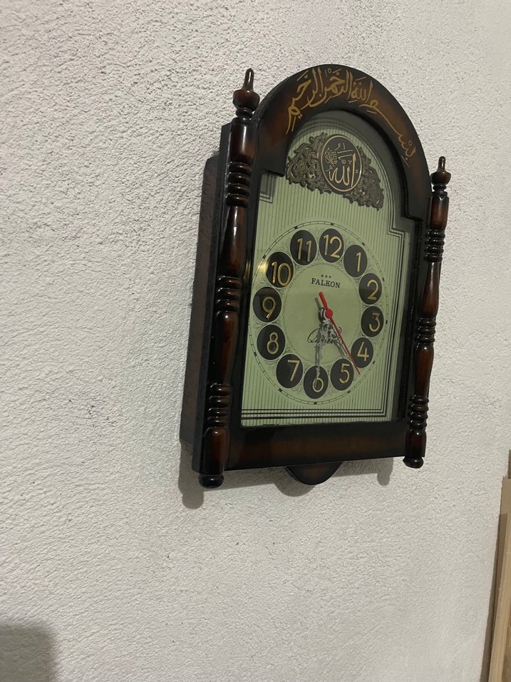 Kahverengi Ahşap Palcon pilli Duvar Saati - Görsel 4